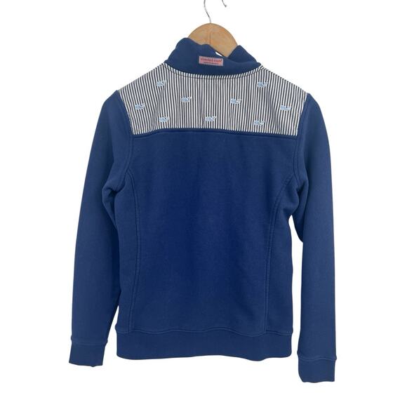 Vineyard Vines Navy Blue Embroidered What Shep Shirt Women’s XS 1/4 Zip - Picture 2 of 4